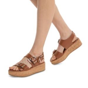 Michael Kors Tan Leather Buckle Sandals